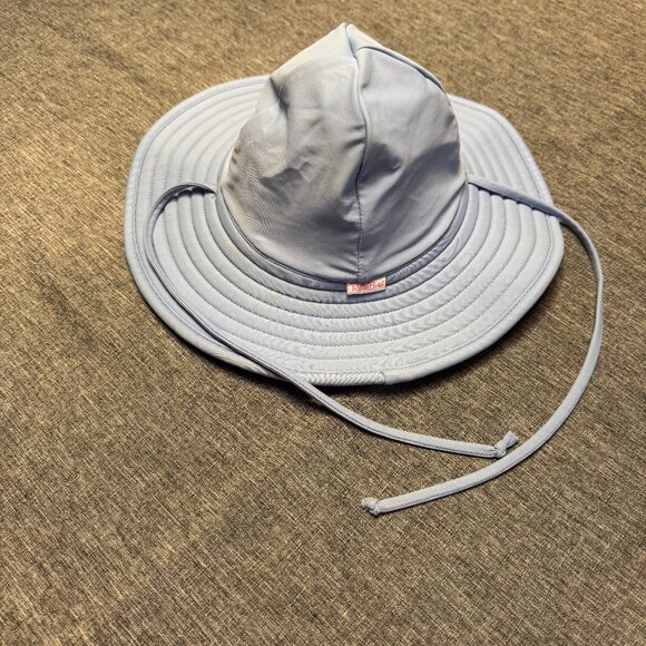 RUFFLE BUTTS sunhat w/ wide 3” brim sun protection - Sz 12 mo-2T - Light Blue - Picture 5 of 5